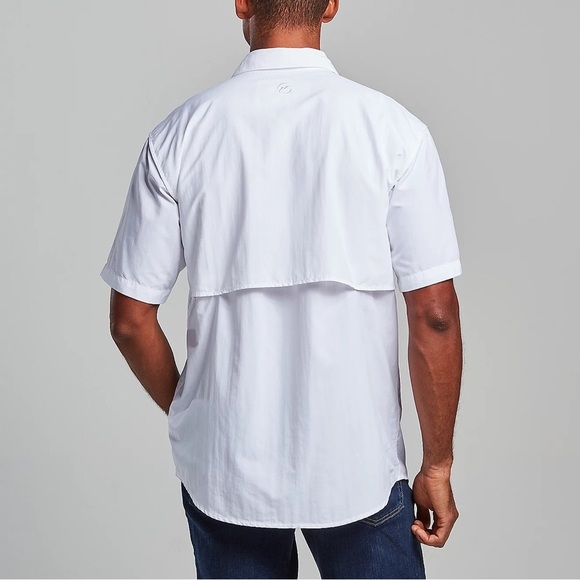 Men’s Magellan Outdoors Short Sleeve Laguna Madre Fishing Shirt, XL, White - Picture 2 of 8